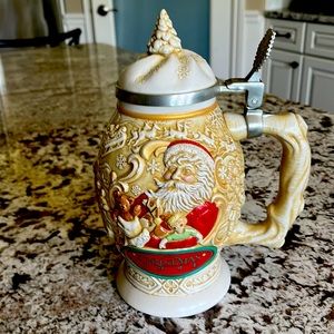Collectible vintage Avon Father Christmas stein.